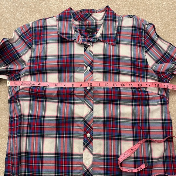 Talbots Shirt Womens Small Pink White Plaid Flannel Button Up Outdoor Casual - Picture 5 of 8